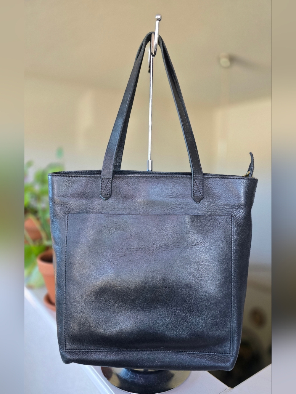 Madewell Black Leather Tote Shoulder Bag